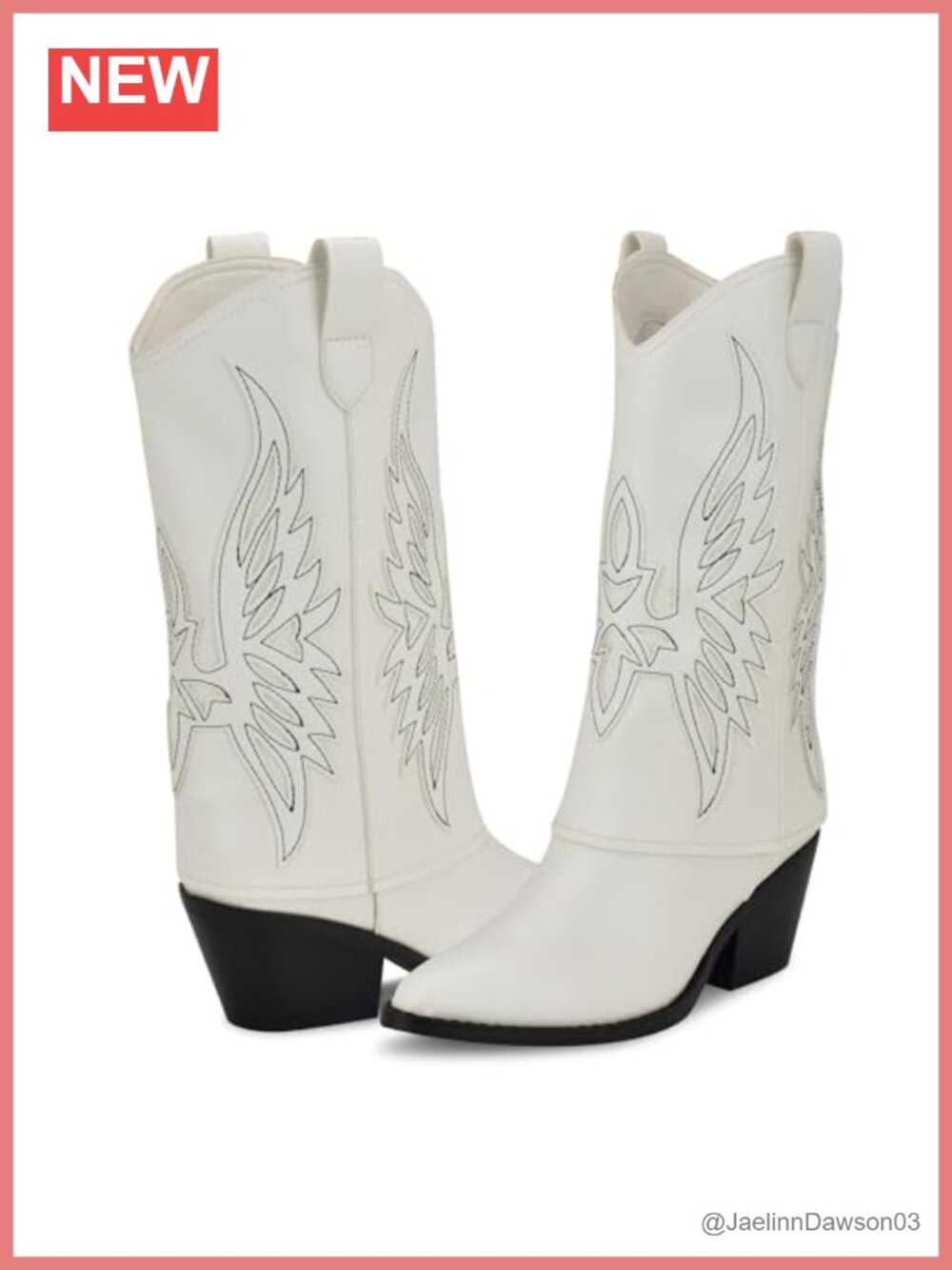 Nine West Ringer Western Bootie Faux Leather Mid Calf Pointed Toe Pull On